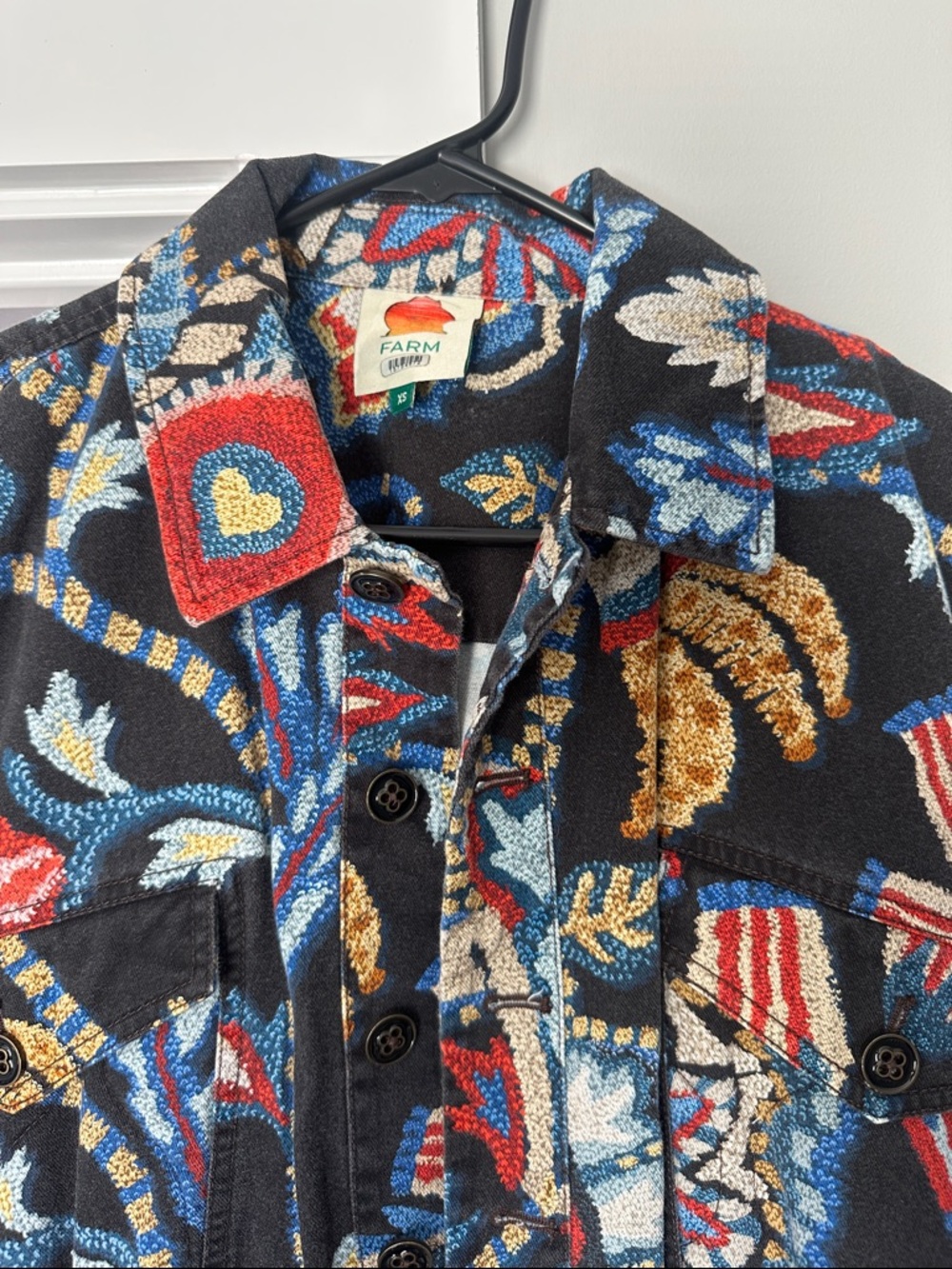 FARM Rio Black Floral Printed Jumpsuit with Blue, Red & Yellow Accents - Picture 4 of 11
